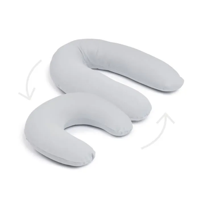 doomoo Coussin de Grossesse & d'Allaitement 2 en 1 Twisty - Ultra Confort - Remplissage Microbilles ultra-fines, Gris-2