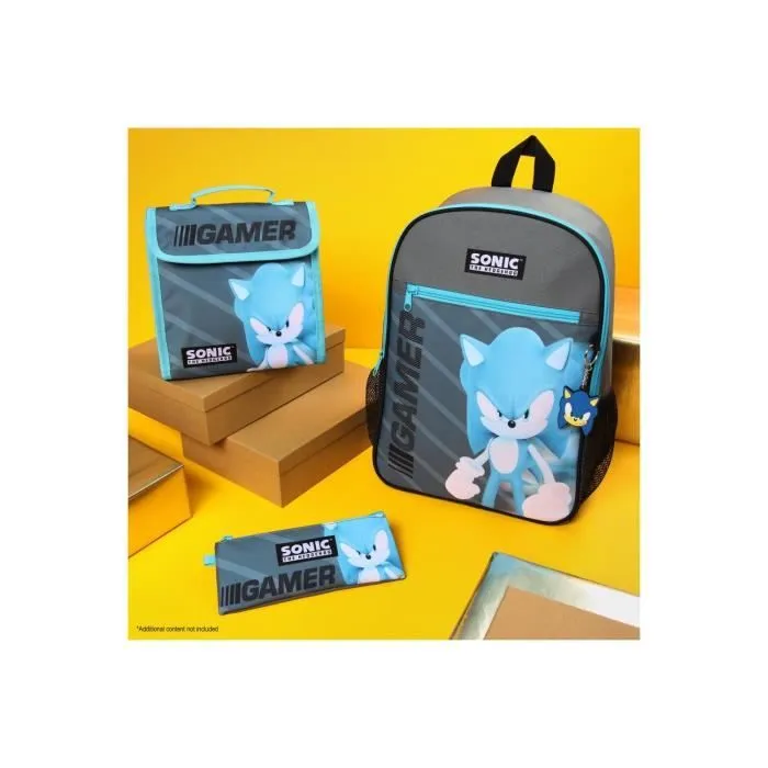 Ensemble de Sac À Dos - SONIC THE HEDGEHOG - 4 Pièces - Gris - Enfant Unisexe - Synthétique-1