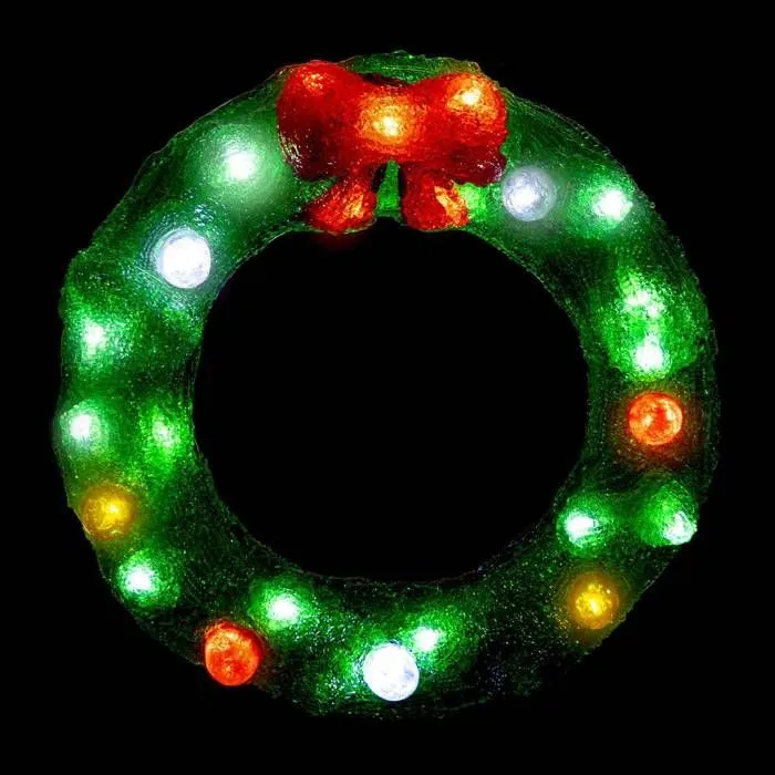 Couronne de Noël lumineuse extérieure H29cm 25 LED + transfo Feeric lights & christmas-1
