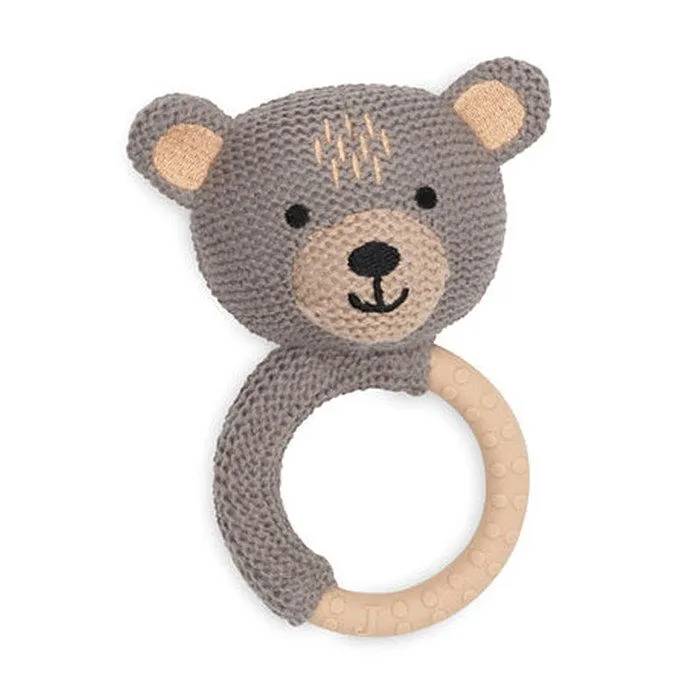 Anneau de dentition Ours - Tissu tricoté - Coton - Jollein - Bébé-0