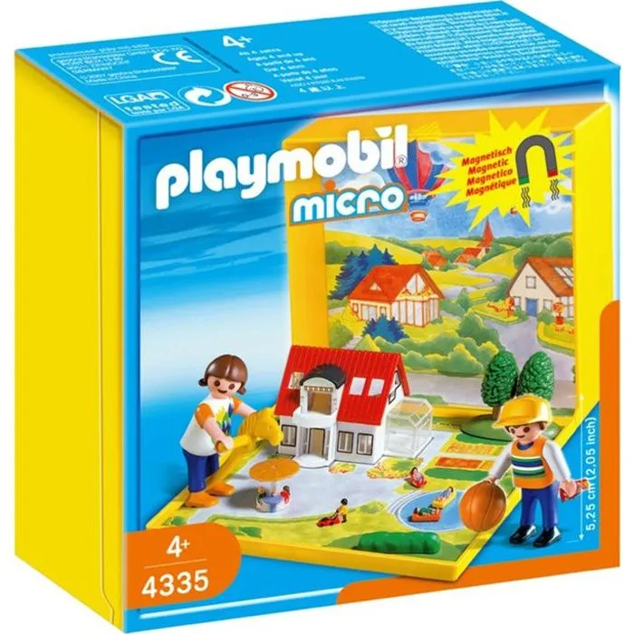 Playmobil Micro monde - Maison moderne - Playmobil - 2 personnages et accessoires inclus-0