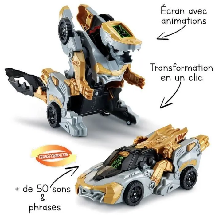 VTECH - Switch & Go Dinos - 1'Click - Vulcanion, Méga Dragon - Enfant - Pile - Marron, noir et gris-3