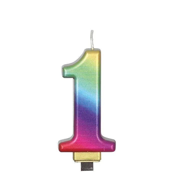 Bougie chiffre multicolore 8 cm-2