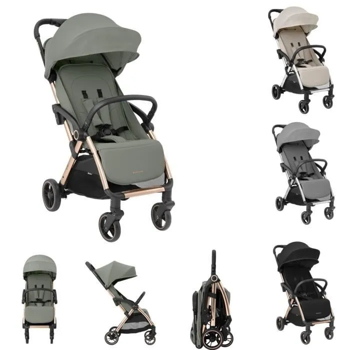Kikkaboo Poussette, Buggy Eden jusqu'à 22 kg Suspension Protection pluie pliable [Vert]-0