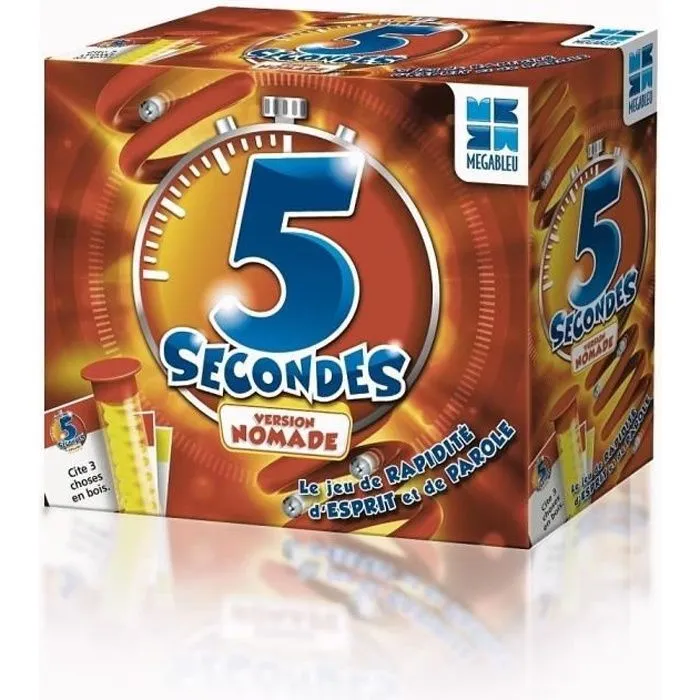 Jeu de société Voyage - MEGABLEU - 5 Secondes Nomade - Jeu d'ambiance - Mixte - 8 ans et plus-0