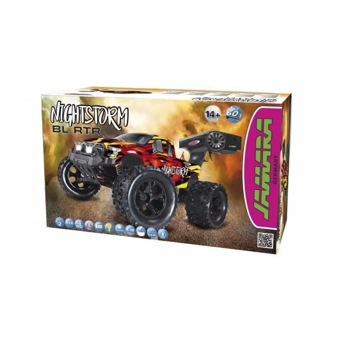 Monster truck radiocommandé Jamara Nightstorm BL - 1:10 - Moteur électrique - Batterie LiPo 5000 mAh-0
