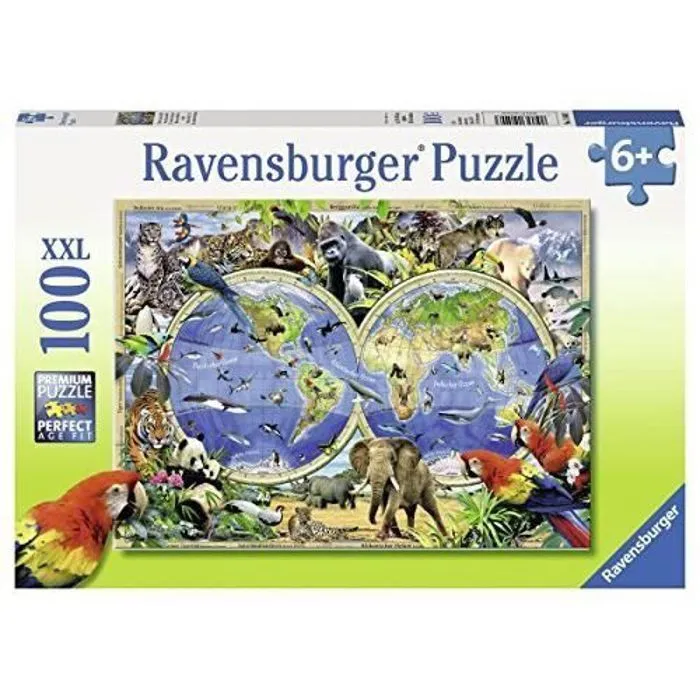 Ravensburger - 10540 3 - Puzzle - Animaux du Monde - 100 Pièces 105403-1