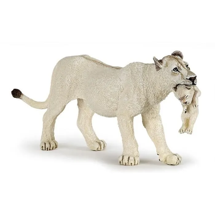Figurine Lionne blanche avec lionceau - PAPO - LA VIE SAUVAGE - Mixte - Intérieur - 3 ans-0
