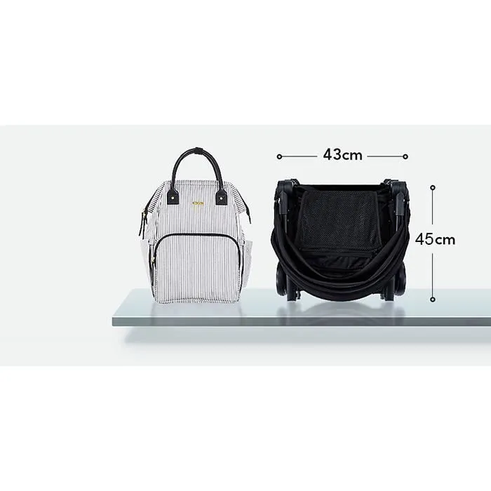 Poussette Canne BEBE2LUXE PIKO Ultra Compacte et légère Cabine Avion (noir)-2