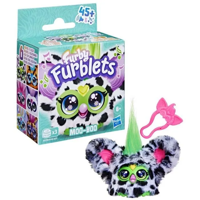 Furby Furblets Moo-Boo, Mini peluche électronique pour filles et garçons, plus de 45 sons, à partir de 6 ans, série 4, Hasbro-1