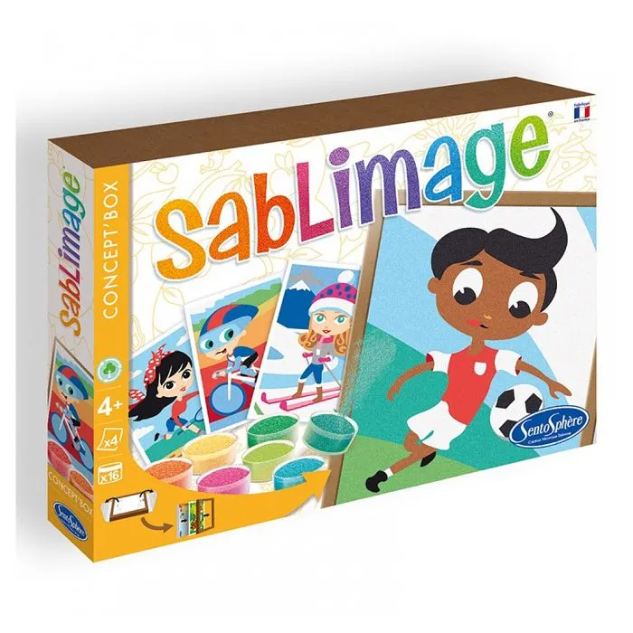 Kit créatif Sablimage - SENTOSPHERE - Sports - 4 tableaux - Rouge - 4 ans - Mixte-1
