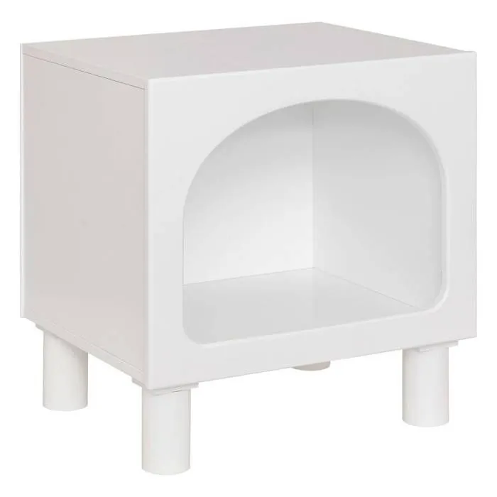 Chevet 1 compartiment "Tara" blanc 42x40x32cm - Atmosphera createur d'interieur - Blanc-0