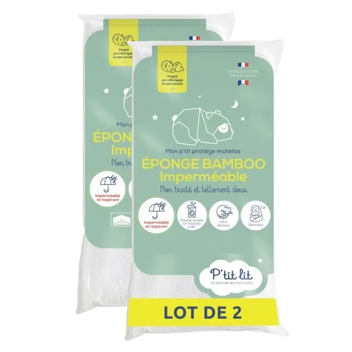 Lot de 2 Protèges Matelas Bébé Bamboo - pour Couffin, Nacelle, Landeau - Alèse Imperméable - Viscose Douce - 40x80 cm-0