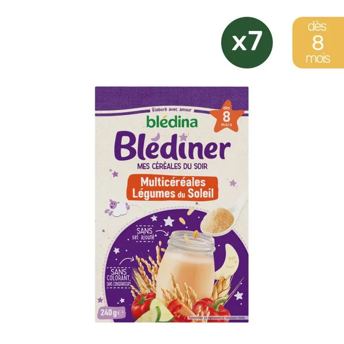 7 Boites Céréales Légumes du Soleil - Blediner - Dès 8 mois-0