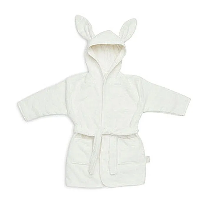 Peignoir enfant coton 3-4 ans Ivoire avec capuche et oreilles-0