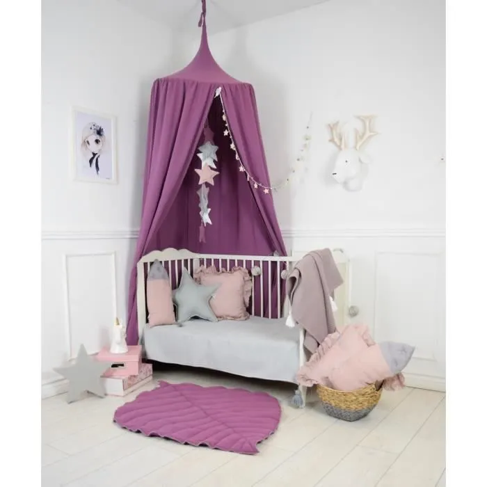 Solenzo -Tente Ciel de lit violet pour Chambre d'enfant (sans Accessoires)-2