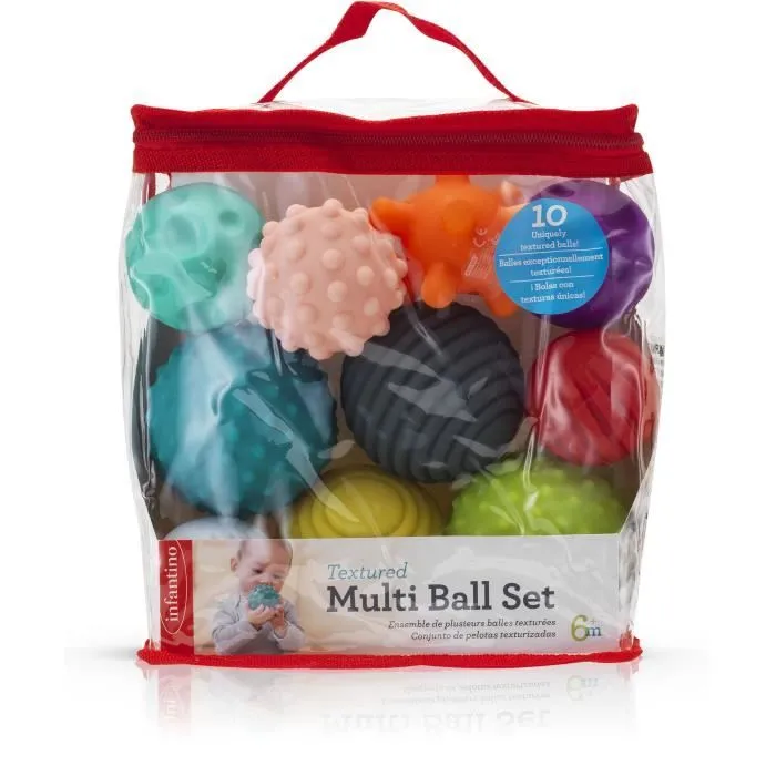 INFANTINO Set de 10 balles sensorielles multicolores-1