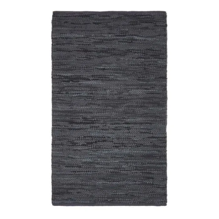 Tapis cuir Denver tissé Noir 120 x 180 cm-1
