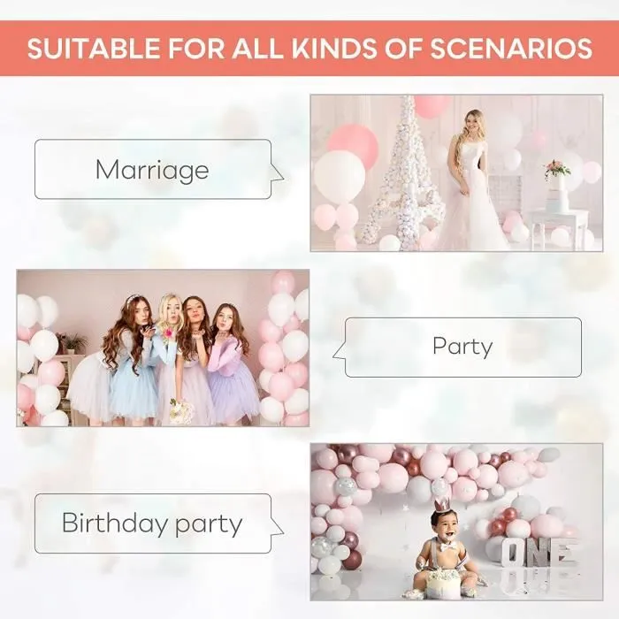 Arche Ballon Or Rose - Kit de 104pcs pour Décoration de Fête - Latex Naturel et Biodégradable-2