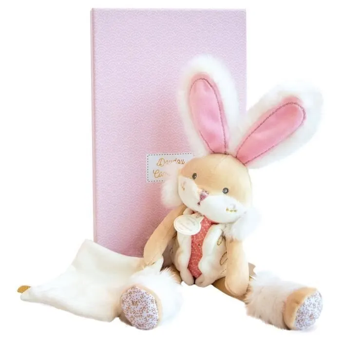 Doudou Pantin Rose - DOUDOU ET COMPAGNIE - Lapin de sucre - Raffiné et tendre - Cadeau idéal dès la naissance-0