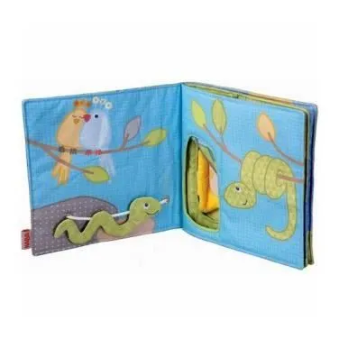 Livre en tissu bébé - HABA - Éléphant Egon - Découverte de la savane - Effets tactiles et ludiques-1