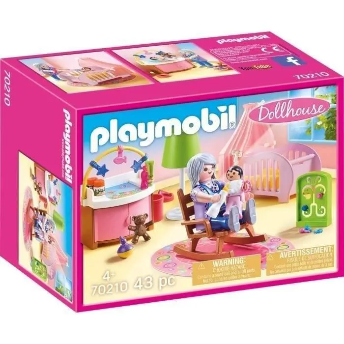 PLAYMOBIL 70210 Chambre de bébé, Dollhouse La Maison Traditionnelle, 100 pièces ,Dès 4 ans-3