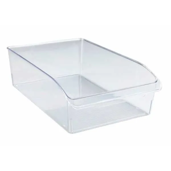WENKO Rangement frigo, placard taille L, organisateur frigo transparent, PET adapté au contact alimentaire, Transparent-0