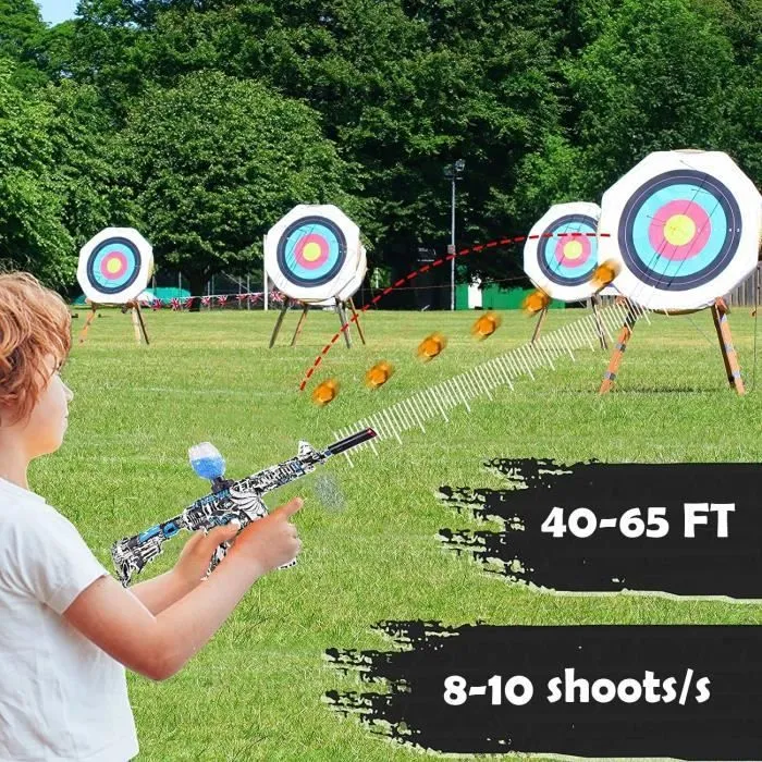 Pistolet-jouet à boule de gel électrique pour enfants, pistolet-jouet à boule à éclaboussures, avec 40000 perles d'eau, tir en plein-2