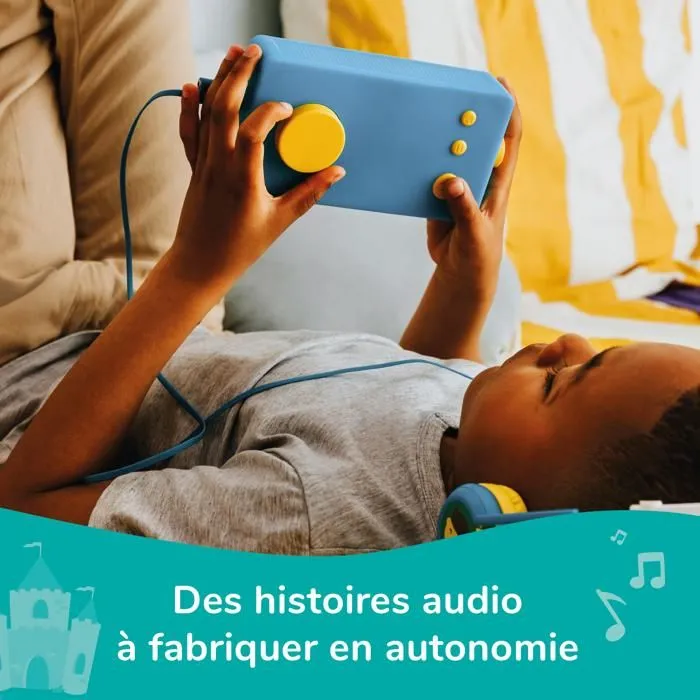 Console éducative - Lunii - Pack de Voyage Ma Fabrique à Histoires Bleue et Octave - Boîte à Histoires - Casque audio Octave-1