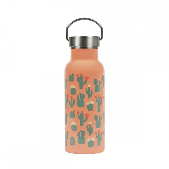 Gourde - PETIT JOUR - Les cactus - Isotherme 500ml - Acier inoxydable - Enfant-0