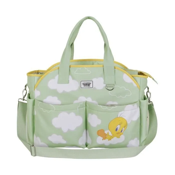 Tweety (Titi) Clouds Sac Poussette Bébé Mommy, One Size Vert-1
