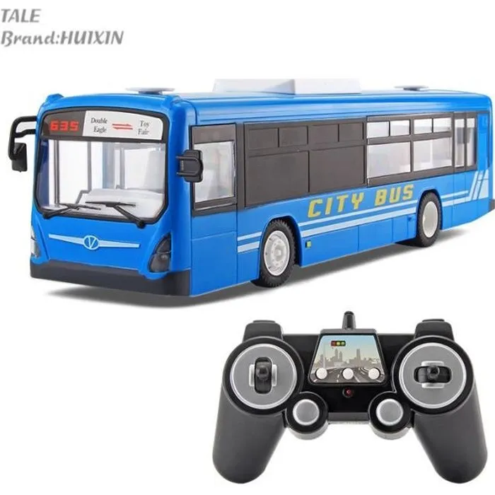 HUIXIN®Bleu RC Voiture 6 Canal 2.4g Télécommande Bus City Express Haute Vitesse Une Touche de Démarrage Fonction Bus-0