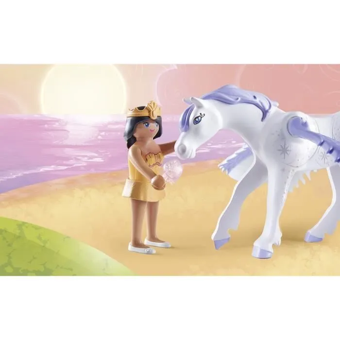 PLAYMOBIL 71361 Cheval ailé à décorer avec princesse, Princess Magic, chevalier et arc-en-ciel, Dès 4 ans-3