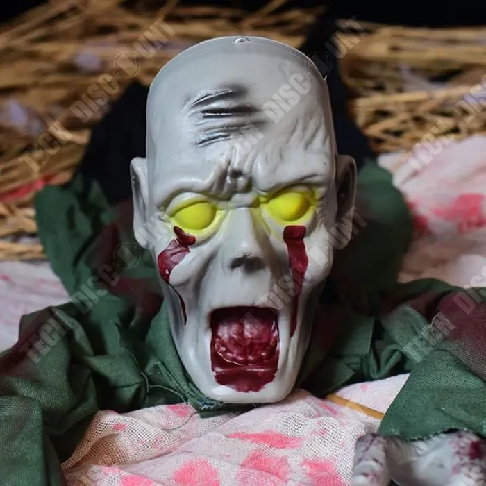 TD® Ornement Halloween Horreur 110*30*20CM Visage réaliste Décoration de scène de maison hantée Convient à la décoration d'Halloween-2
