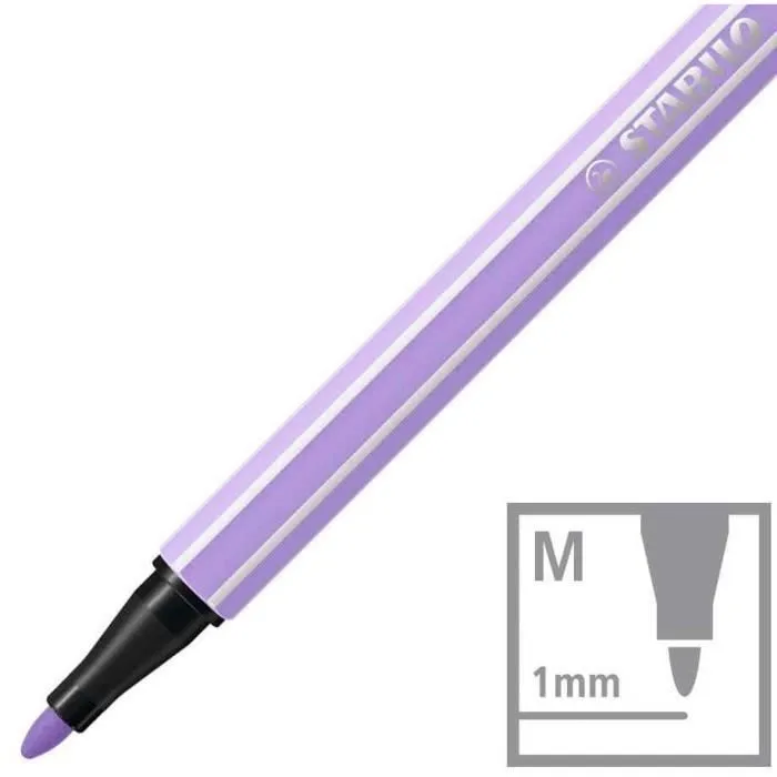 Feutre - STABILO - Pen 68 PASTELlove - 12 couleurs pastel - Pointe 1,0 mm - Pour enfants-1