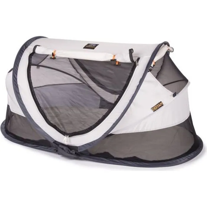 DERYAN Lit d'enfant escamotable Peuter Luxe à moustiquaire Crème-0