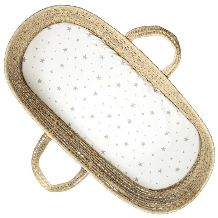 Drap housse couffin ovale Stella 70 x 30 cm Blanc-0