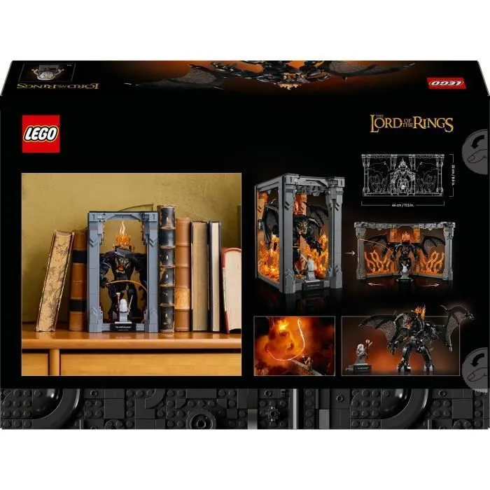 LEGO Icons Le Seigneur des Anneaux : Book Nook du Balrog - Set de Construction - Décoration pour Étagère DIY - Minifigurine de Ganda-5