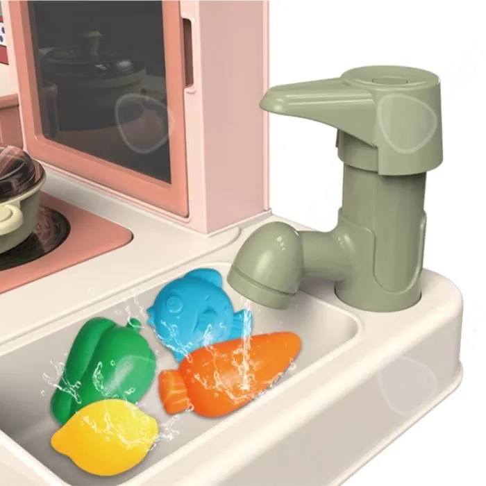 CONFO® Jouets de simulation pour enfants avec vaisselle de maison avec son et lumière DIY cuisine et pressage d'eau jouet de cuisine-3