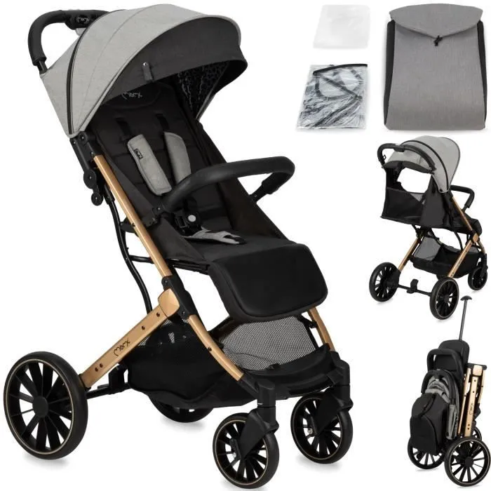 Poussette bébé Citadine Ultra Compacte MOMI Estelle Dakar - De 0 à 36 mois - Jusqu'à 22kg - Gris-0