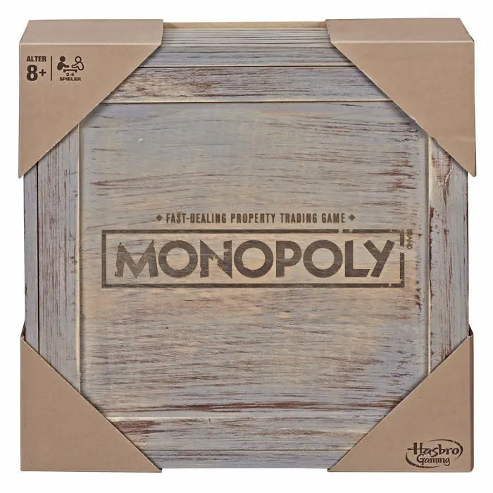 Monopoly - C2320800 - Rustic, edition speciale en bois, le classique des jeux de societe, exclusif a Amazon (allemand)-2