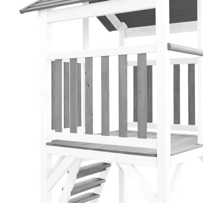 Aire de Jeux - AXI - Beach Tower - Toboggan 228 cm - Bac à Sable - Escalade Bois-2