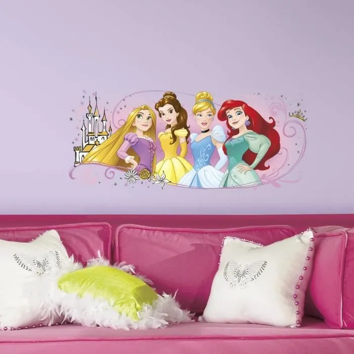 Stickers - Disney - Princesse - Repositionnables - 97.38 cm x 42 cm - Décoration murale-1
