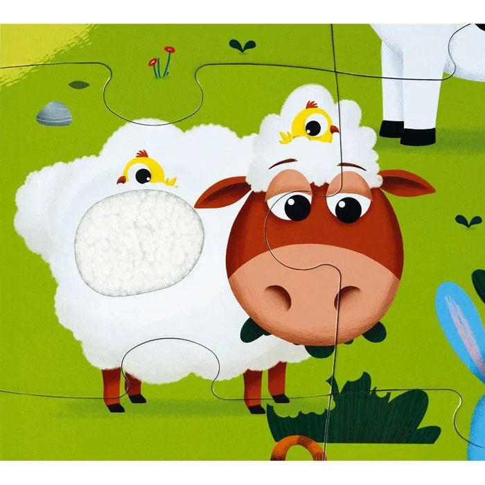 Puzzle Tactile Ferme JANOD - 20 pcs - Dès 2 Ans-3