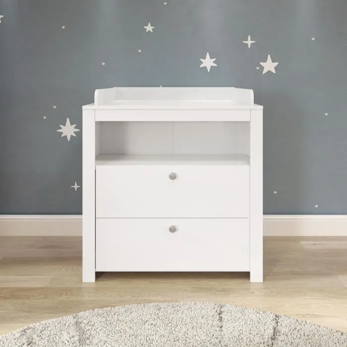 Chambre bébé Trio : Lit 70 x 140 cm + Commode à langer + Armoire OLIVIA - Blanc - TREND TEAM-3