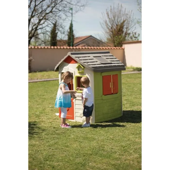SMOBY Maison Neo Jura Lodge - Anti-UV - 115,4x12,3x132 cm - Possibilité d’ajouter de nombreux accessoires - Fabriqué en France-1