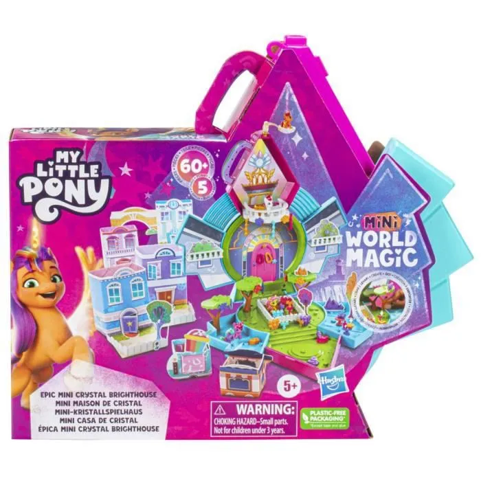 Mini Monde Magique - HASBRO - Mini maison de cristal - 5 mini poneys - Blanc et multicolore-4