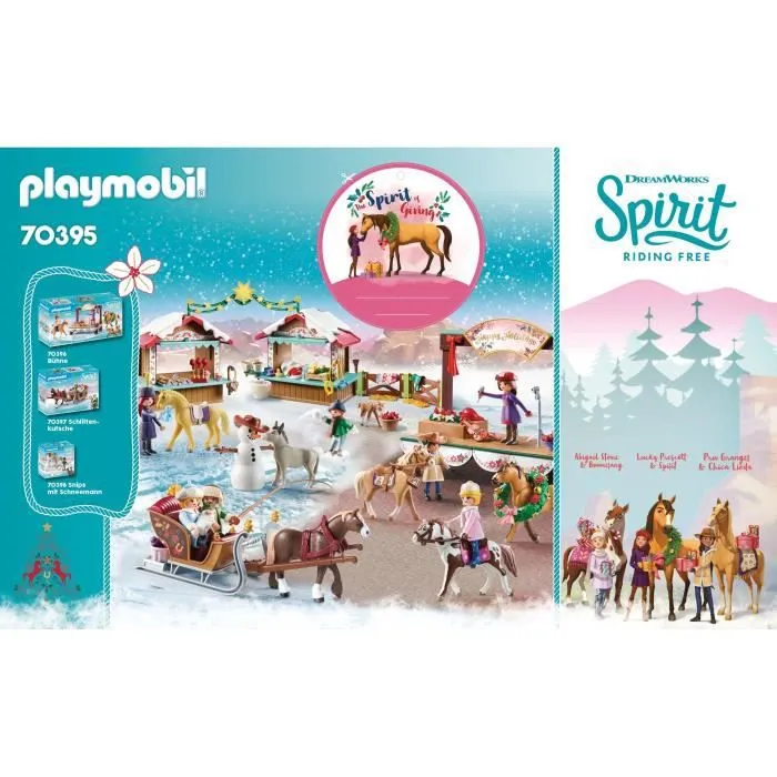 PLAYMOBIL Spirit - Marché de Noël à Miradero - 70395 - Contient 2 boutiques, 2 personnages, 3 chevaux-4