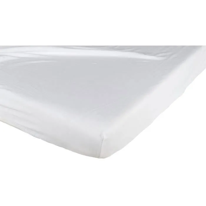 Drap Housse - Candide - 70x140cm - Coton Jersey Extensible - Blanc - Élastiqué-0