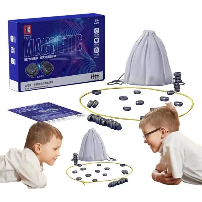Jeu De Pierres Magnétiques,Jeu D'échecs Magnétique,Jeu De Galets Magnétiques, Aimants De Jeu en Grappe,Jeu De Dames Éducatif.-0